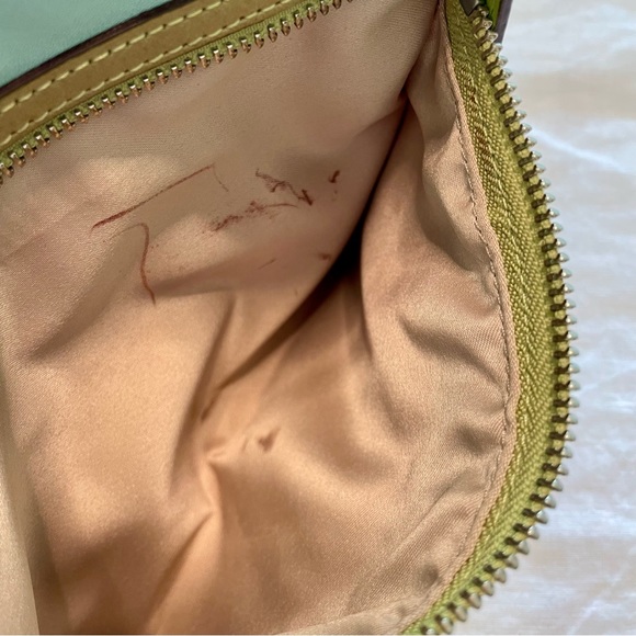 Coach Blue & Green Leather Zippered Crossbody Purse - Picture 9 of 10